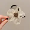 Pinza de Pelo de Malla de Alta Gama con Flor de Pedrería para Mujer 2024 Nuevo Clip de Tiburón Horquilla para Cola de Caballo Alta Clip para la Parte Posterior de la Cabeza