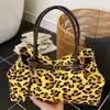 Bolso Tote de Aspecto Elevado de Nicho con Estampado de Leopardo para Mujer, Nuevo Estilo Primavera 2026, Bolso de Hombro o Axila Casual con Estilo