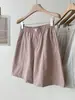Pantalones cortos casuales finos de secado rápido, estilo funcional ligero para mujer, pantalones de pierna ancha línea A de cintura alta para verano, pantalones cortos de longitud media estilo coreano