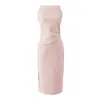 Vestido Tank de Um Ombro com Fenda Lateral Estilo Desejo Puro para Mulheres, Estilo Menina Picante de Verão, Cintura Marcada, Emagrecedor, Vestido Midi Linha A