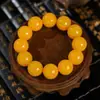 2020 nuevo amarillo segunda generación aceite de pollo cera de abeja ámbar cuentas pulsera anillo único pulsera para hombres y mujeres joyería de moda