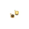 Pingente Sol Pedra Natural Aço Inoxidável Banhado a Ouro 18K Pingente DIY Colar Brincos Acessórios de Joias Atacado