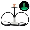 Comercio Exterior Transfronterizo Shisha Árabe Mediano Doble Tubo Celebridad de Internet Olla de Vidrio Aleación de Aluminio Luminosa Barra Discoteca Olla de Shisha