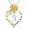 Comercio Electrónico Transfronterizo Europeo y Americano Elegante Girasol Collar de 26 Letras 2026 Diseño para Mujer Collar Versátil de Moda