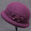 Moda Otoño e Invierno para Mujeres de Mediana Edad y Mayores, Versátil, con Lazo, de Piel de Conejo, Tejido, con Forro de Terciopelo, Gorro de Pescador, Gorro de Lana