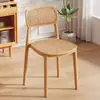 Silla de comedor doméstica simple, engrosada, ocio, taburete de plástico apilable, nuevo modelo para exteriores, silla de comedor con respaldo de mimbre sintético