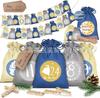 2025 Novo Calendário do Advento de Natal Saco de Presente Contagem Regressiva 24 Sacos Penduráveis Cordão Doce Pacote Bolso Conjunto