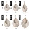 Cesta de Fruta Colgante de Pared, Almacenamiento de Cuerda de Algodón Tejida a Mano Forma de Gota de Agua, Organizador de Cocina Beige Natural (Múltiples Tallas)