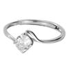 Anillo de Apertura de Diamante Único de Cuatro Garras de Plata Esterlina S925 Estilo Ins Nicho Simple Joyería Anillo de Diamante de Propuesta Personalizado para Mujer