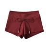 Pantalones Deportivos Casuales Estilo Hong Kong para Mujer Verano Shorts de Cintura Alta Cordón Diseño Deportivo Pantalones de Pierna Ancha Hot Pants Pantalones Rectos