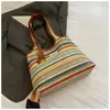 Bolso de Paja Tejida de Gran Capacidad 2025 Estilo Coreano Diseño de Nicho Bolso Tote Bolso Bandolera Casual para Mujer Bolso Grande