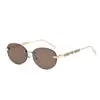 Gafas de Sol Ovaladas Sin Marco con Perlas 2025 Nuevo Modelo Estilo Influencer Europeo y Americano Gafas de Sol Metálicas de Moda Tendencia para Mujeres