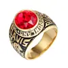 Comercio Exterior Joyería al por Mayor Soldado Europeo y Americano Ancla Naval Anillo Militar Anillo de Acero de Titanio para Hombres Anillo con Piedra Preciosa