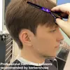 Tesoura profissional para cabeleireiro Wingsbro, 6,5 polegadas (cerca de 17 cm) Tesoura reta com padrão roxo, tesoura reta e tesoura de dentes finos, todas de aço, tesouras de barbeiro feitas à mão.