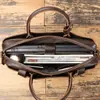 Maletín Popular Transfronterizo para Hombre, Bolso de Mano Exquisito y de Alta Gama en Piel de Vacuno de Primera Capa, Bolso Cruzado de Hombro de Piel Genuina