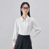 Camisa de Manga Larga Estilo Academia Nueva Colección Otoño del Fabricante para Personas Petite, Top Único, Camisa Blanca de Estilo Francés a la Moda