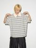 Camiseta de Manga Corta Estilo Universitario con Cuello Polo y Rayas de Contraste para Hombres y Mujeres Verano 2025 Nuevos Tops Casuales Retro que Reducen la Edad