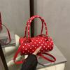 Bolso Único de Lunares para Mujer 2025 Nuevo Bolso de Hombro Cruzado Retro Francés Bolso de Mano Exquisito Bolso Cilíndrico