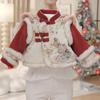 Fantasia de Ano Novo para Meninas Ningli, Novo Traje de Inverno para Bebês Meninas, Estilo Ocidental, Terno de Algodão para Ano Novo, Estilo Chinês, Vermelho, Novo