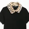 AliExpress Wholesale Otoño Nuevo Ropa para Mujer Versátil Desmontable Cuello con Efecto Piel Sintética Cárdigan de Punto