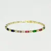 Pulsera al por mayor Joyería de Celebridad de Internet para Mujer, Estilo Simple Esmeralda, Microincrustación de Circonita para Primavera y Verano Nuevo Modelo 2024, Versátil y Elegante