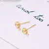 Soporte de Perla con Aguja de Plata S925 Chapado en Oro de 18 Quilates con Gancho para Pendiente de Colgar Bandeja para Pendientes de Botón con Piezas de Cobre Tazón para Manualidades Aguja de Punto de Cruz