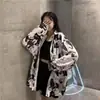 Camisas da moda de manga comprida para homens e mulheres, estilo de rua hip-hop, casuais retrô soltas streetwear, camisas e jaquetas estampadas tie-dye em estoque