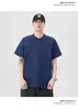 Roupas Masculinas Fengshe / Camiseta Henley de Manga Curta 250g Estilo Americano, Camisa Henley Vintage de Algodão Puro com Caimento Solto para o Verão, Camiseta de Nicho