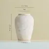 Vaso de Cerâmica Estilo Wabi-Sabi, Branqueado Branco Vintage, Decoração de Mesa de Luxo para Sala de Estar, Jarra de Cerâmica de Alta Qualidade para Arranjo de Flores, Decoração de Interior