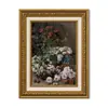 Xiyin TEME Suministro Transfronterizo Marco Retro Monet Floral Fruta Naturaleza Muerta Pintura Sala de Estar Comedor Vestíbulo Arte de Pared Decorativo