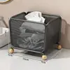Caja de Almacenamiento para Toallas Desechables de Limpieza Facial Baño Uso Secundario Almacenamiento de Toallas para Limpiar la Cara Cesta con Drenaje Estante de Almacenamiento para Encimera