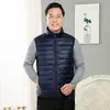 Colete jaqueta acolchoado de algodão de alta qualidade masculino gola alta casual para meia-idade e idosos leve moda solto vovô confortável casaco curto masculino