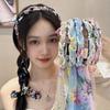 Tela Coreana Floral Perla Chifón Diadema Cinta de Hada Banda para el Cabello Horquilla Cinta para el Cabello Trenzada para Mujer Adorno para el Cabello