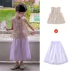 Conjunto Infantil 2026 Novo Estiloso Bebê Estilo Chinês Hanfu Aprimorado Conjunto de Verão Infantil Calça Wide Leg Menina Conjunto de Duas Peças