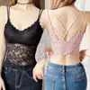 Camisola Renda Borboleta com Bojo Embutido, Anti-Exposição, Lingerie Fina de Verão Sem Costura Plus Size