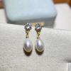 Aretes de Perlas de Agua Dulce Nuevos 2024 Aguja de Plata S925 Aretes de Viento Europeos y Americanos Retro Simples para Mujer Pieza Única Cabello
