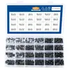 Caja Transfronteriza de 650 Piezas M1.4 M1.7 M2 M2.5 M3 Acero al Carbono Zinc Negro Cabeza Cruz Redonda Tornillos 24 Tamaños