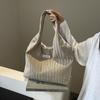 Bolsa de pano com textura de grande capacidade estilo coreano, bolsa feminina nova, elegante, leve, bolsa de ombro, casual, para todas as ocasiões, bolsa de axila