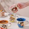 Caneca da Família Shin-Chan, Canecas de Cerâmica para Família de Quatro Pessoas, Par de Canecas para Casal, Copos de Beber de Aparência Sofisticada, Presentes de Aniversário