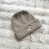 Gorro de Lana Tejido Bordado para Cachorro para Mujeres en Otoño e Invierno para Calor y Mostrar Cara para Estudiantes de Primaria y Parejas Nuevo Gorro Frío Pullover para Hombres