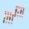 Manicure Blush Estampa Leopardo Diamante, Unhas Blush Flor de Cinco Pétalas Clareadoras Simples, Unhas Usáveis em Formato de Gota Best-Seller Europeu e Americano