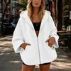 2026 Otoño e Invierno Nuevo Sólido Nueve Cuartos Manga Cómoda Casual con Capucha y Cremallera Chaqueta Cruzada Europea y Americana Amazon para Mujer