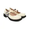 Zapatos Mary Jane para mujer 2024 Nuevos retro de corte bajo con tacón grueso lazo pequeños zapatos de cuero zapatos de tacón bajo francés de una sola capa zapatos de comercio exterior