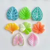 Mini Plantas Verdes Tropicales, Hojas de Ginkgo, Hojas de Arce, Accesorios de Resina de Trébol, Accesorios para el Cabello de Hojas de Colores, Materiales para Decorar Fundas de Teléfono Móvil