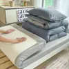 Conjunto de três peças xadrez para dormitório universitário, roupa de cama 100% algodão, estilo ins, lavável à máquina, inclui lençol de cima, capa de edredom e lençol de elástico