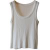 [Bizheng] Verano 2024 Nuevo Chaleco de Punto con Cuello en U para Mujer Sin Mangas Tirantes Finos Pequeños Chaqueta Base Ajustada 1246