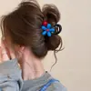 Pasador de Pelo Fresco Azul Tridimensional de Cinco Pétalos, de Alta Gama y Versátil, Pinza de Tiburón para el Accesorios del Cabello para la Parte Trasera de la Cabeza
