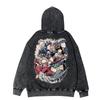 One Piece Luffy Solon Animación Japonesa Periférico Lavado Vintage Viejo Spray Directo Suelto Chaqueta con Capucha para Otoño e Invierno