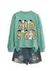 Moletom casual fashion elegante feminino gola redonda outono e inverno sexto ano laço Amazon eBay site independente