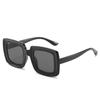Gafas de Sol de Montura Cuadrada, Gafas Cuadradas Cóncavas-Convexas Únicas, Gafas de Sol Retro de Montura Grande para Mujer